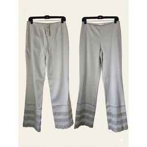 CACHE High-glam Y2K-era Evening Wear Silver Lace Vintage Slacks NWT Size 6